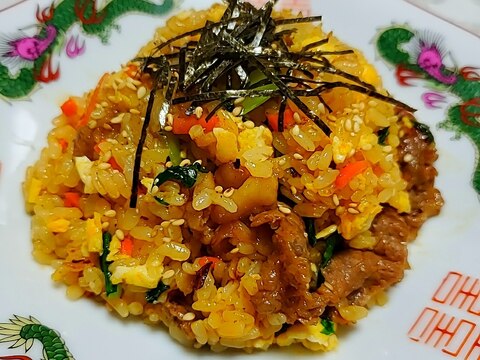 牛肉と青梗菜のピビンバ炒飯